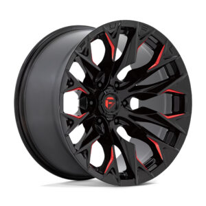 D823 FLAME 20X9 6X135 ET20 CB87.1 GLOSS BLACK MILLED RED