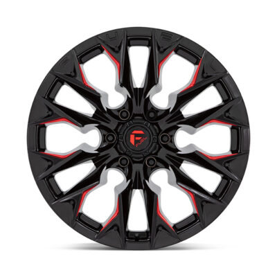 D823 FLAME 20X9 6X135 ET20 CB87.1 GLOSS BLACK MILLED RED