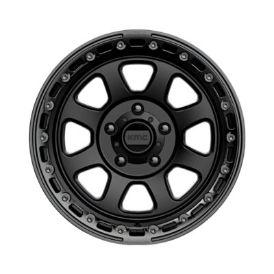 KM548 CHASE 17X9 5X127 ET-12 CB71.5 SATIN BLACK W/GLOSS BLK LIP