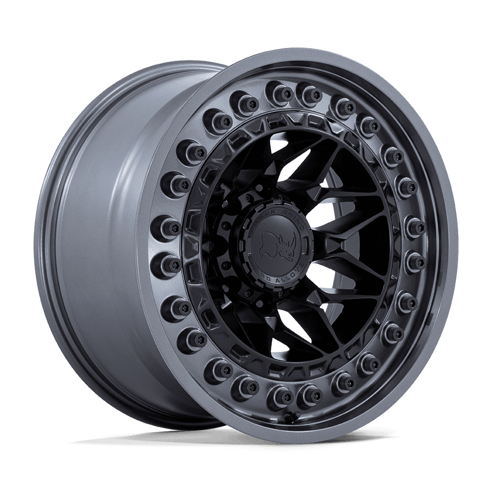 BR008 (ALPHA) 17X9 6X139.7 ET-12 CB106.1 Matte Black with Matte Gunmetal Lip