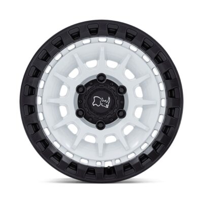 BR009(BARRAGE) 18X9 6X139.7 ET00 CB106.1 MATTE WHITE ON MATTE BLACK