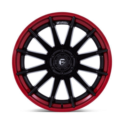 FC403 BURN 22X12 5X127 ET-44 CB71.5 MATTE BLACK W/RED LIP