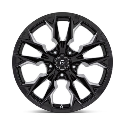 D803 FLAME 22X12 5X127 ET-44 CB71.5 GLOSS BLACK MILLED