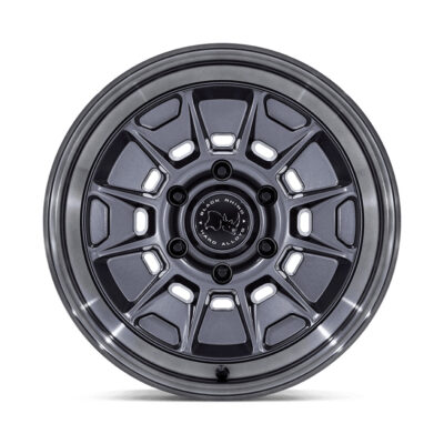 BR021 MONDO 17X8.5 6X139.7 ET20 CB106.1 MATTE GUNMETAL/GLOSS GRY TINTED LIP