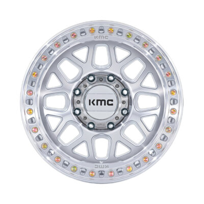 KM549 GRS 17X8.5 8X165.1 ET00 CB125.1 GLOSS SILVER /MACH FACE
