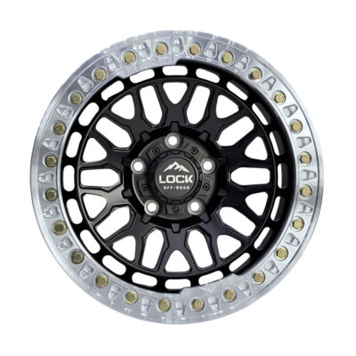 INVADER (FORGED beadlock)  17X9 5X127 ET-38 CB71.5 MATTE BLACK / MACHINED FACE