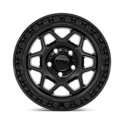 KM553 TROX 17X9 5X127 ET-12 CB71.5 MATTE BLACK/GLOSS BLACK LIP