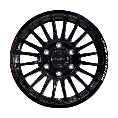 VENOM-9(VN9) 17X8.5 6X139.7 ET28 CB95 BK (BLACK) White and red text