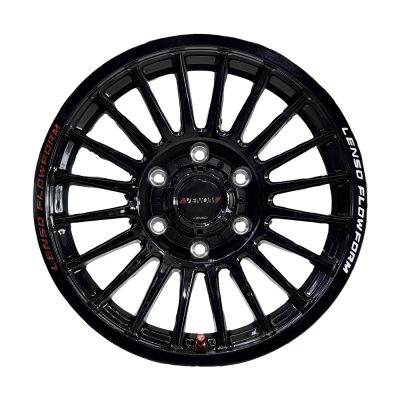 (LENSO) VENOM-9(VN9) 17X8.5 6X139.7 ET28 CB100.1 BK (BLACK) White and red text