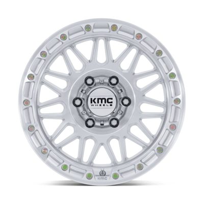 KM555 ATTACK 17X8.5 6X139.7 ET00CB106.1 GLOSS SILVER MACHINED FACE